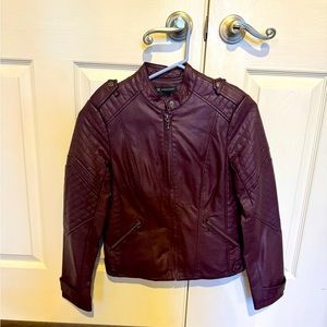 INC Faux Leather jacket in burgundy